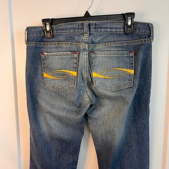VTG Y2K Abercrombie & Fitch Stretch Mid Rise Bootcut Denim Jeans Size 4L - Picture 4 of 9